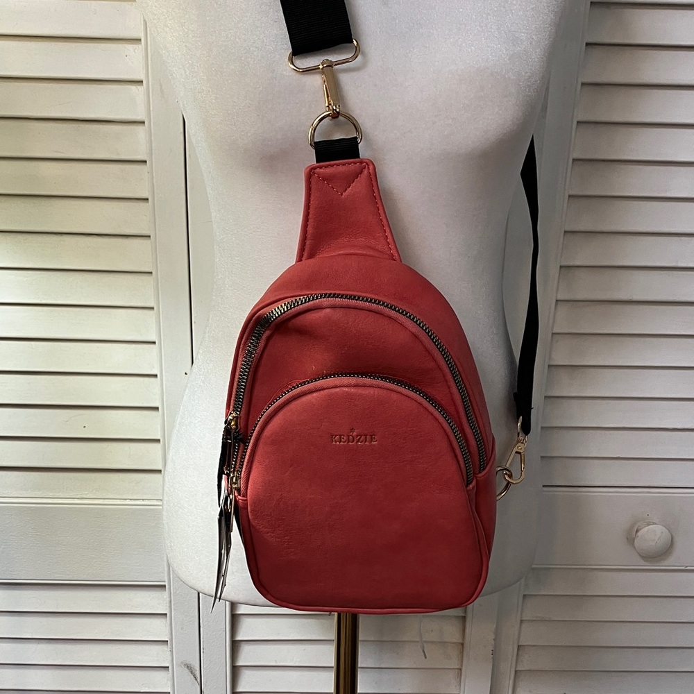 Crossbody Sling Bag with Gold Hardware
